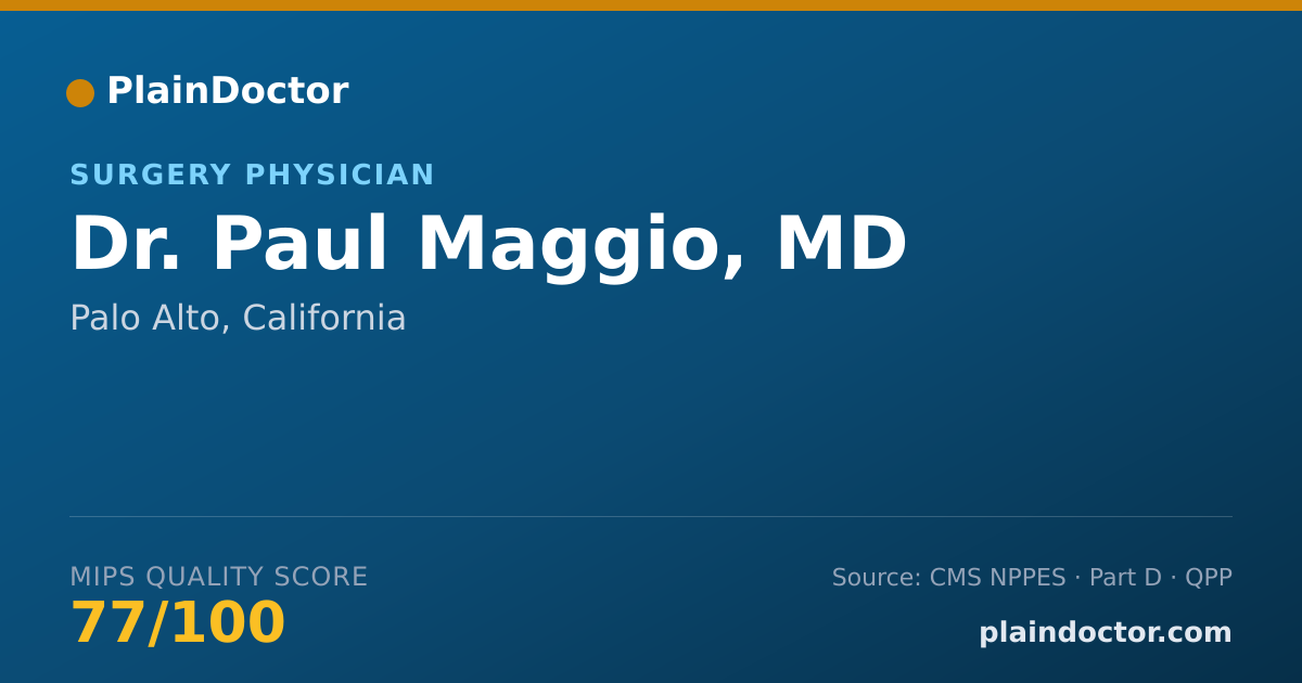 Shareable card for Paul Maggio, MD - Surgery Physician, Palo Alto, CA