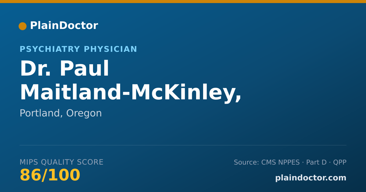 Shareable card for Paul Maitland-McKinley, M.D., M.P.H. - Psychiatry Physician, Portland, OR
