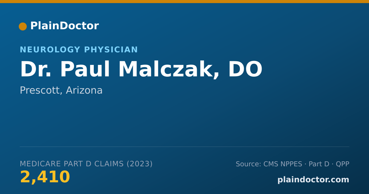 Shareable card for Paul Malczak, DO - Neurology Physician, Prescott, AZ