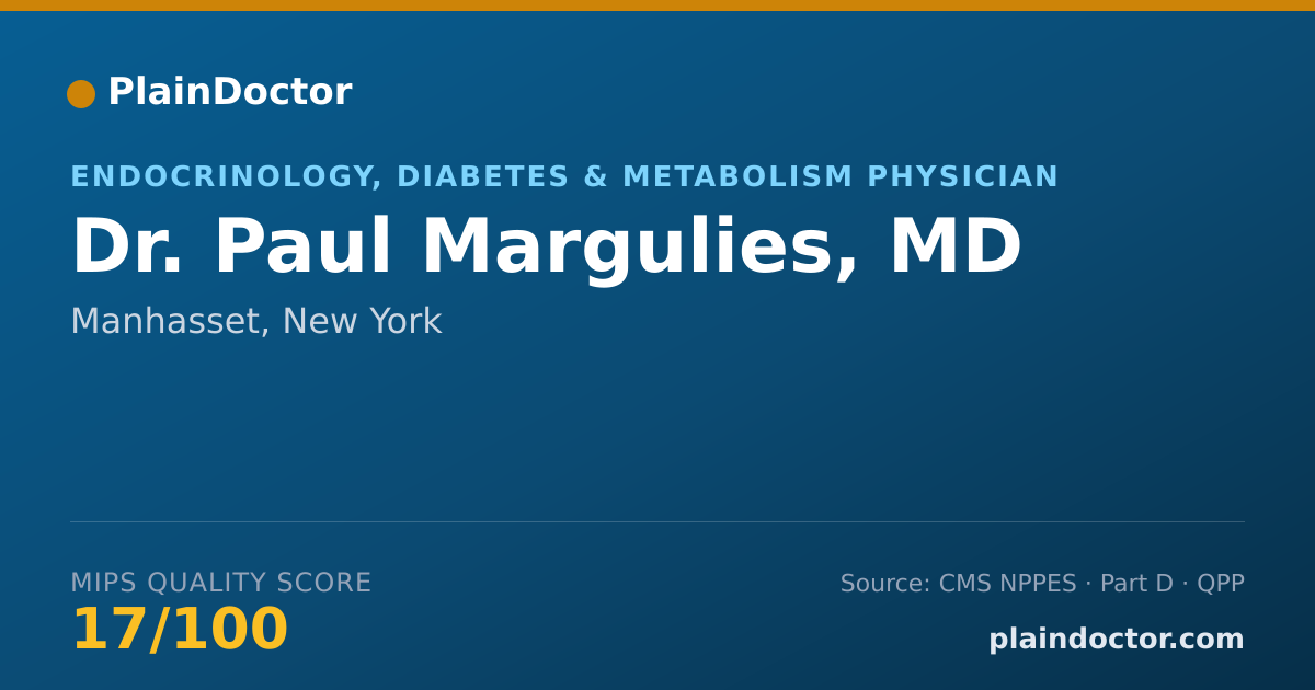 Shareable card for Paul Margulies, MD - Endocrinology, Diabetes & Metabolism Physician, Manhasset, NY