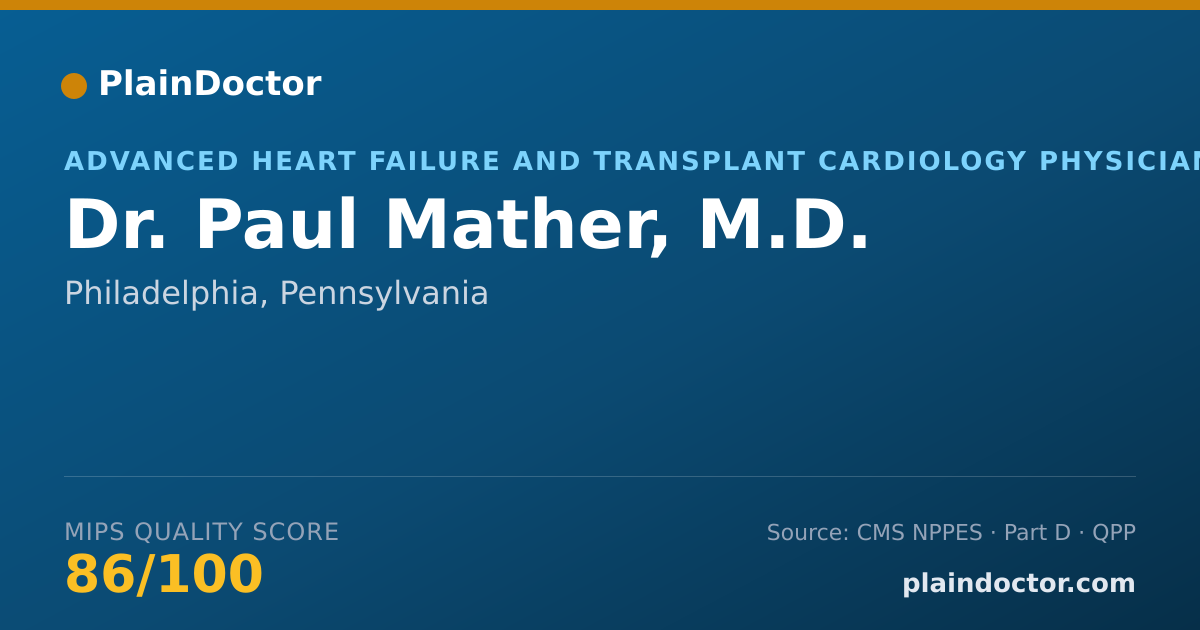 Shareable card for Paul Mather, M.D. - Cardiovascular Disease Physician, Philadelphia, PA