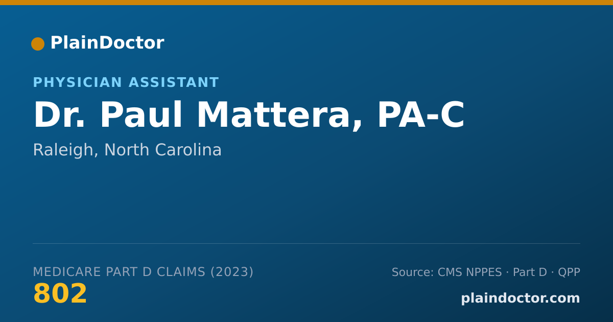 Shareable card for Paul Mattera, PA-C - Physician Assistant, Raleigh, NC