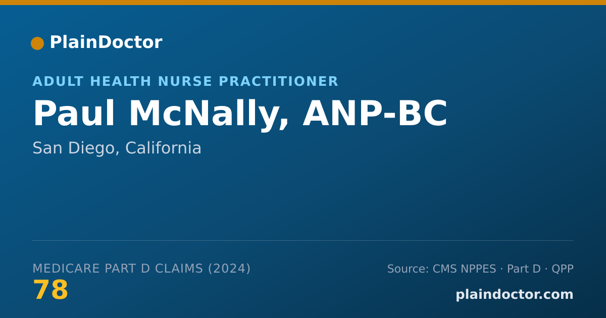 Shareable card for Paul McNally, ANP-BC - Adult Health Nurse Practitioner, San Diego, CA