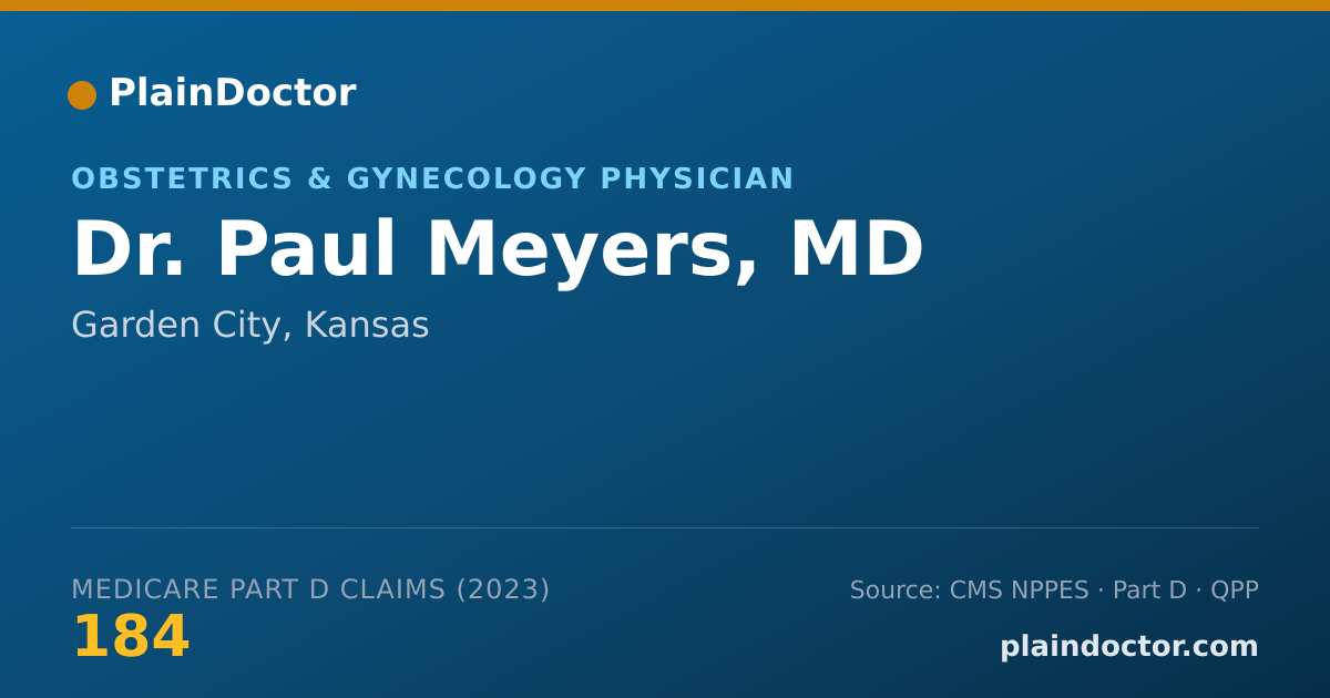 Shareable card for Paul Meyers, MD - Obstetrics & Gynecology Physician, Garden City, KS