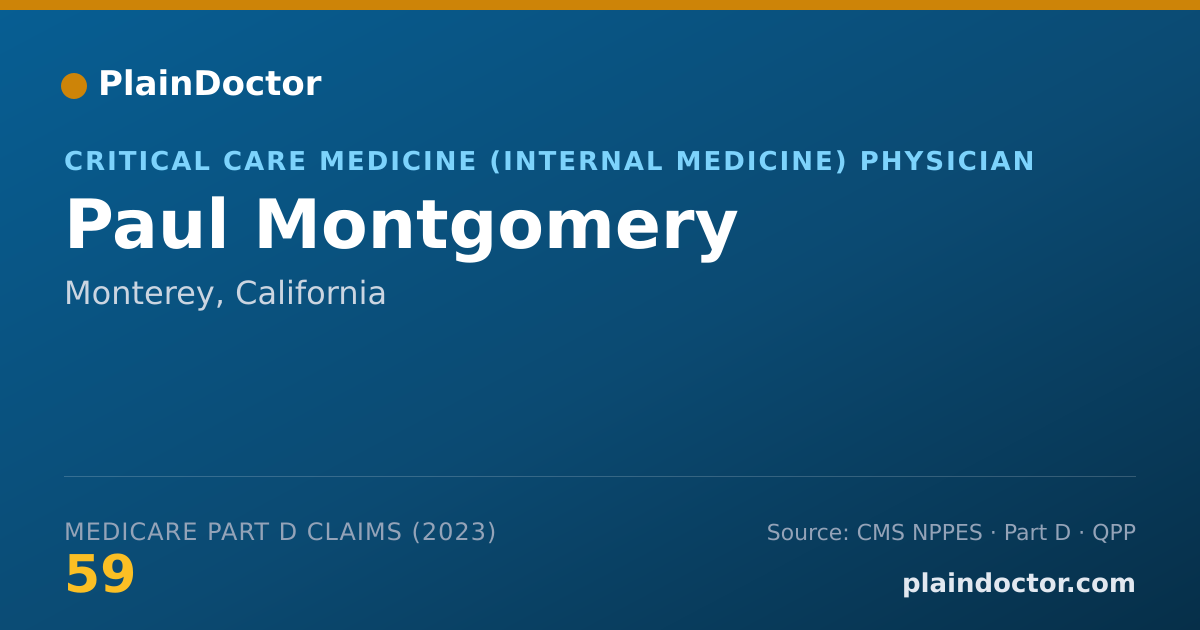 Shareable card for Paul Montgomery - Critical Care Medicine (Internal Medicine) Physician, Monterey, CA
