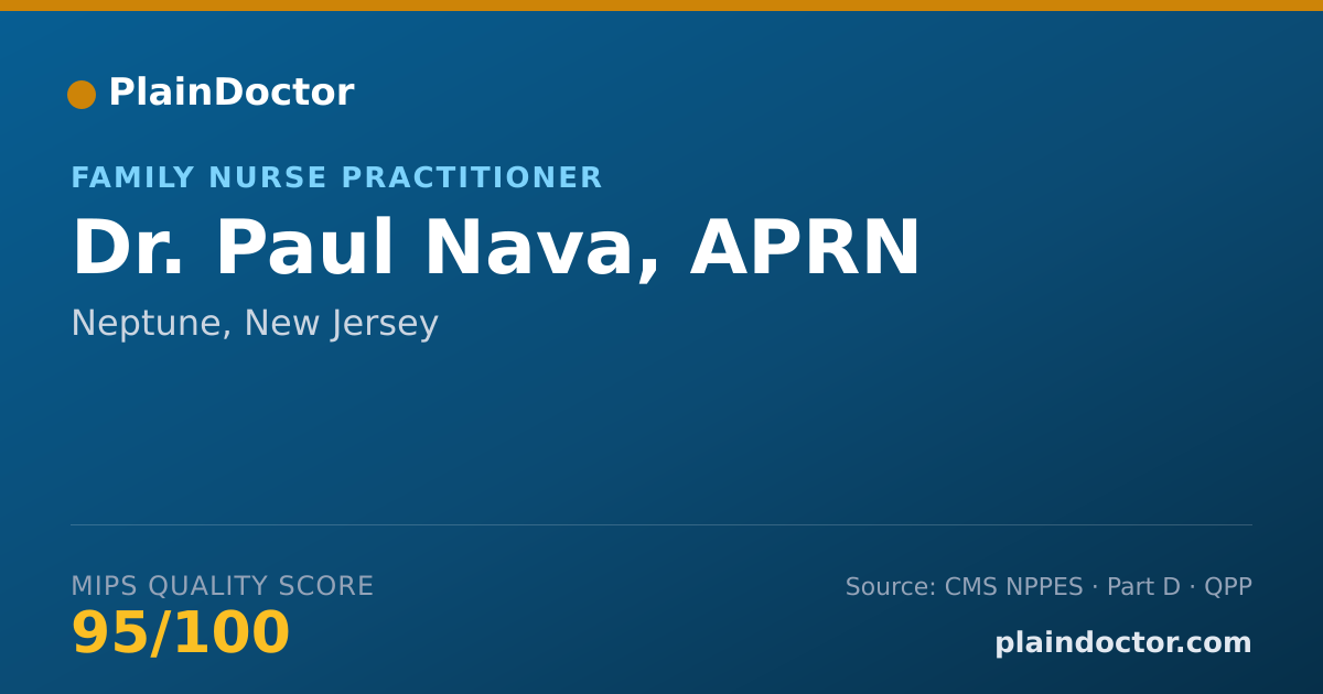 Shareable card for Paul Nava, APRN - Family Nurse Practitioner, Neptune, NJ