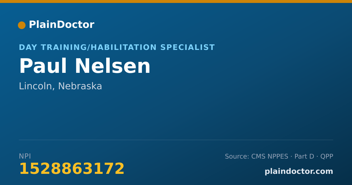Shareable card for Paul Nelsen - Day Training/Habilitation Specialist, Lincoln, NE