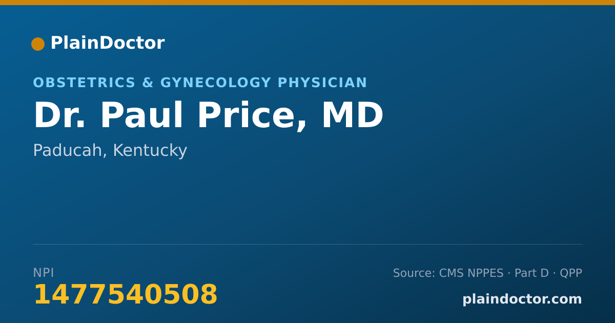 Shareable card for Paul Price, MD - Obstetrics & Gynecology Physician, Paducah, KY