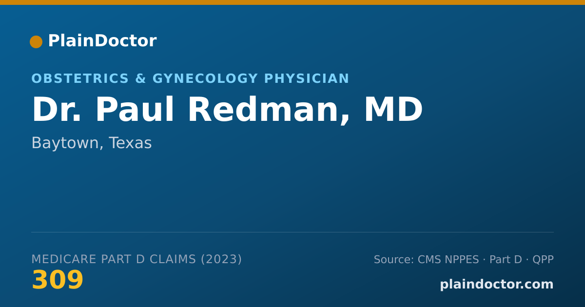 Shareable card for Paul Redman, MD - Obstetrics & Gynecology Physician, Baytown, TX