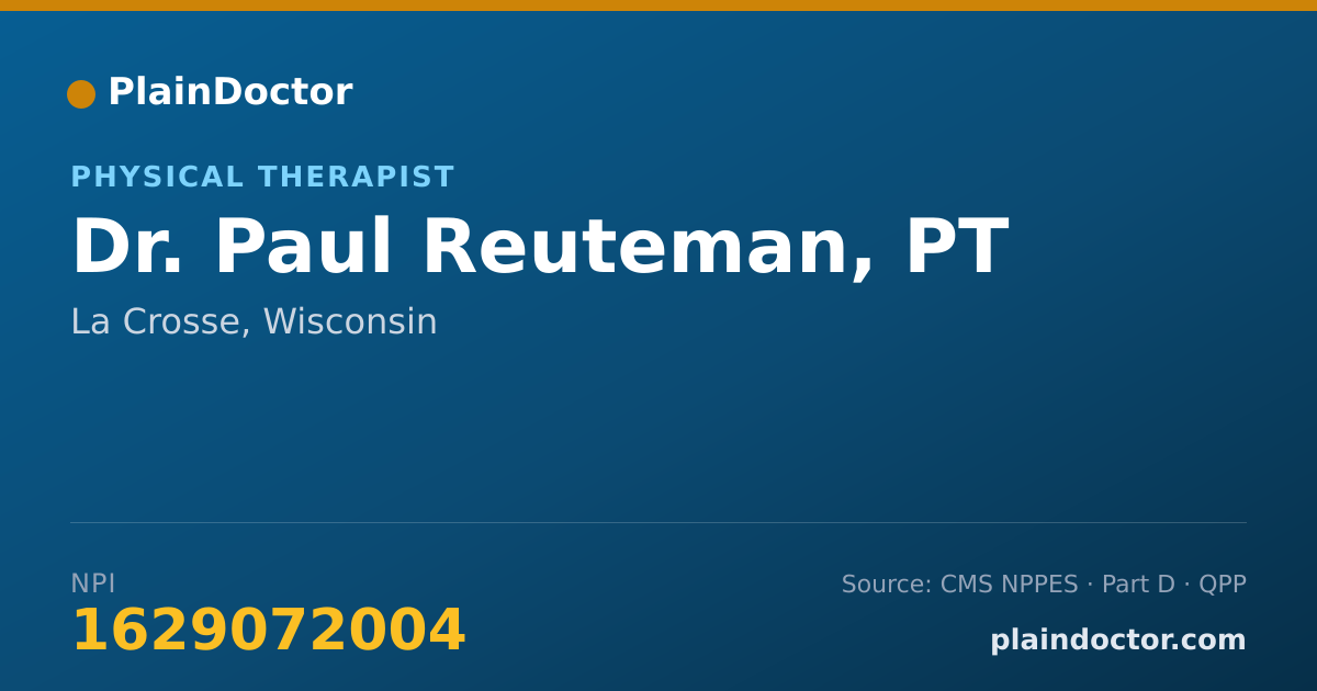Shareable card for Paul Reuteman, PT - Physical Therapist, La Crosse, WI