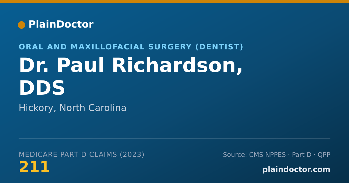 Shareable card for Paul Richardson, DDS - Oral and Maxillofacial Surgery (Dentist), Hickory, NC