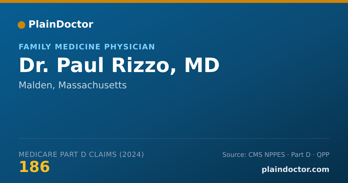 Shareable card for Paul Rizzo, MD - Family Medicine Physician, Malden, MA