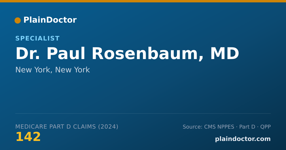 Shareable card for Paul Rosenbaum, MD - Specialist, New York, NY