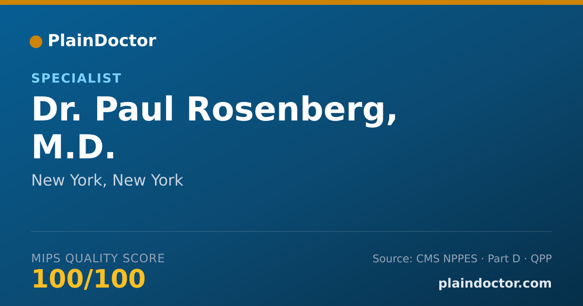 Shareable card for Paul Rosenberg, M.D. - Specialist, New York, NY