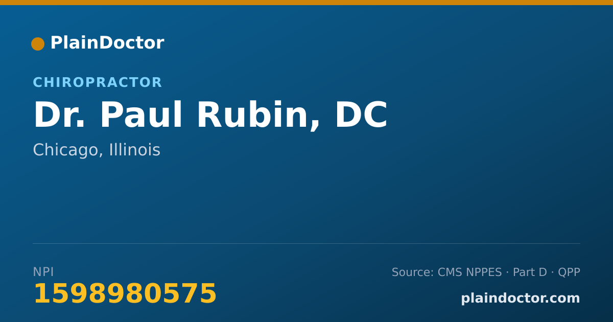 Shareable card for Paul Rubin, DC - Chiropractor, Chicago, IL