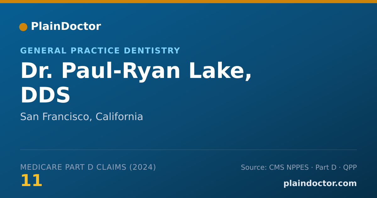 Shareable card for Paul-Ryan Lake, DDS - General Practice Dentistry, San Francisco, CA