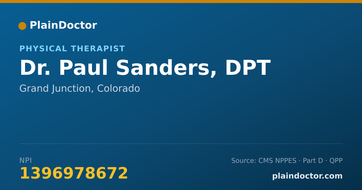 Shareable card for Paul Sanders, DPT - Physical Therapist, Grand Junction, CO