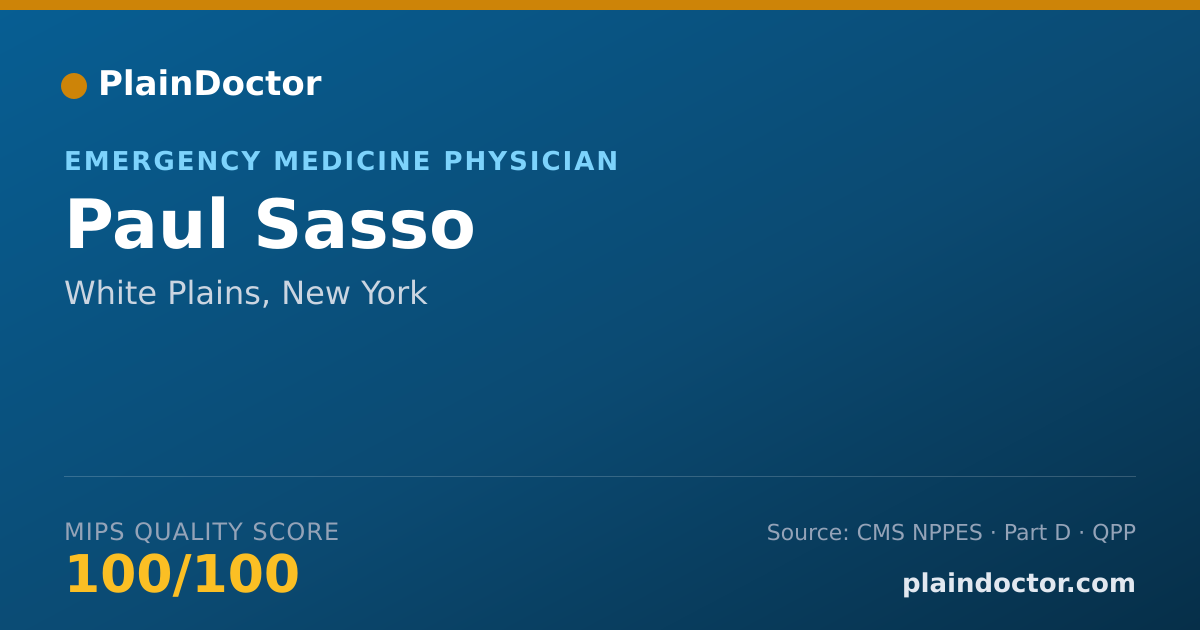 Shareable card for Paul Sasso - Emergency Medicine Physician, White Plains, NY