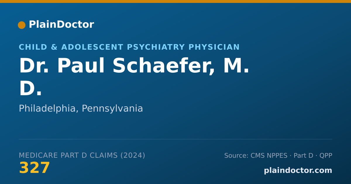 Shareable card for Paul Schaefer, M. D. - Child & Adolescent Psychiatry Physician, Philadelphia, PA