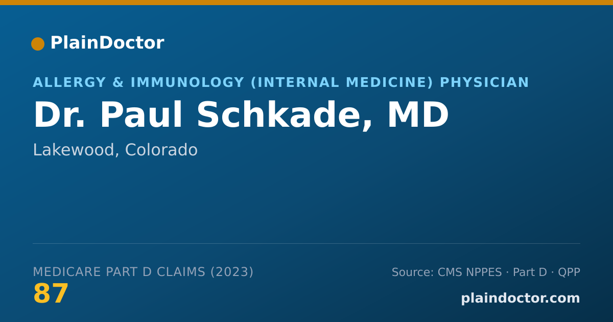 Shareable card for Paul Schkade, MD - Allergy & Immunology (Internal Medicine) Physician, Lakewood, CO