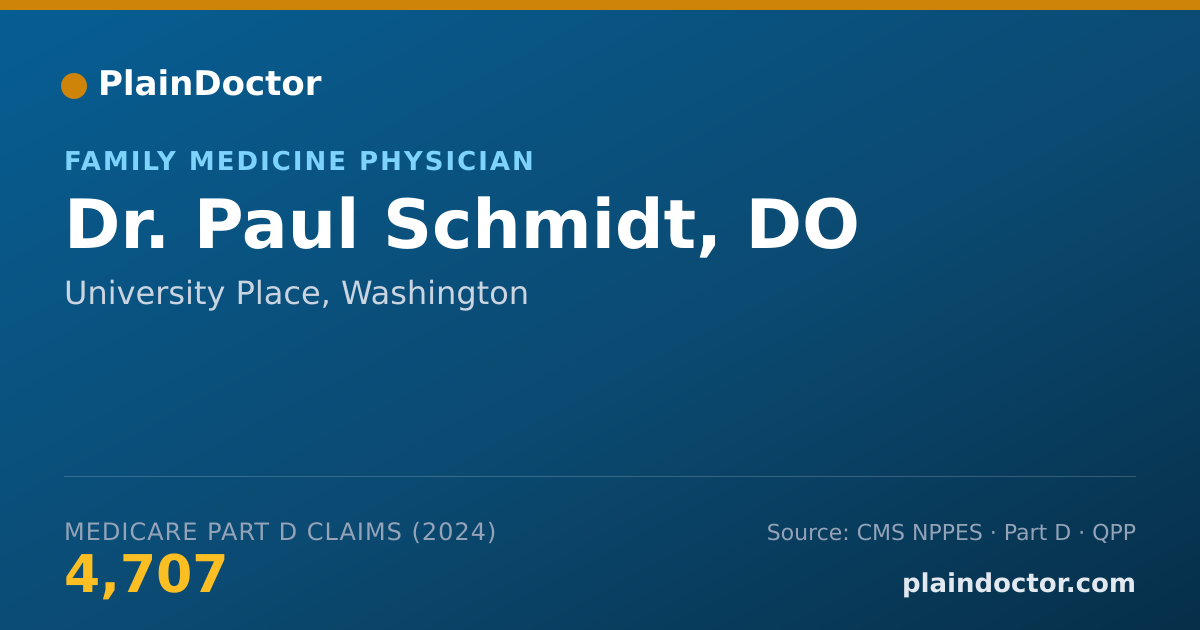 Shareable card for Paul Schmidt, DO - Family Medicine Physician, University Place, WA
