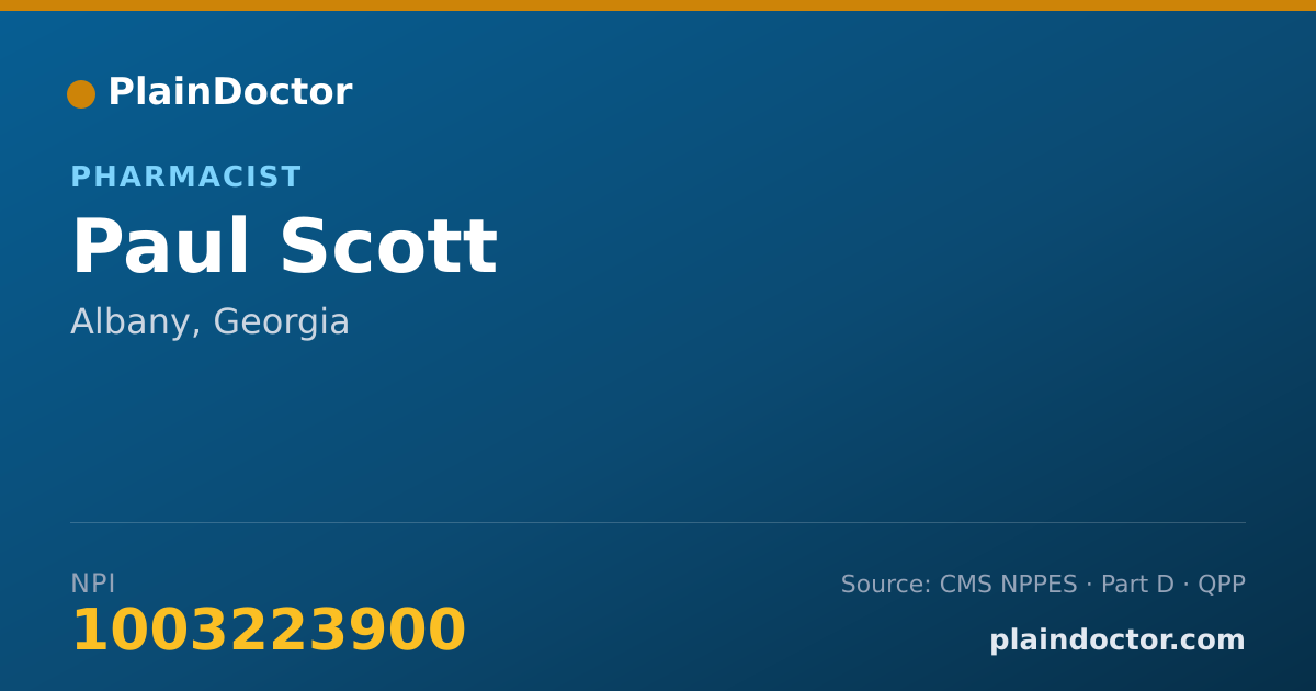 Shareable card for Paul Scott - Pharmacist, Albany, GA