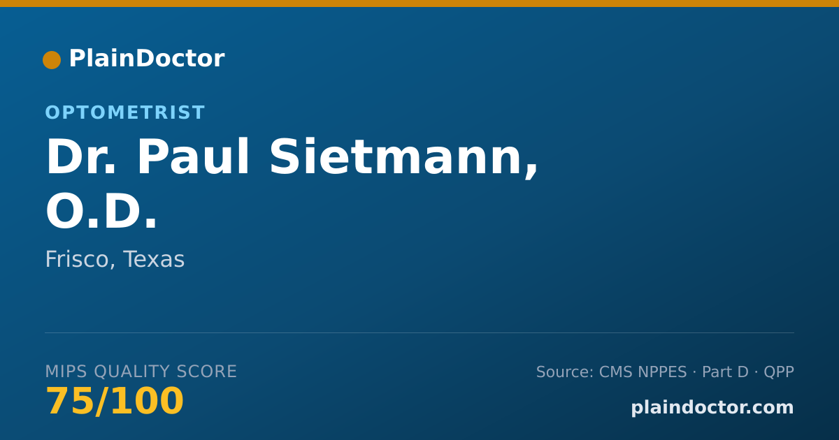 Shareable card for Paul Sietmann, O.D. - Optometrist, Frisco, TX