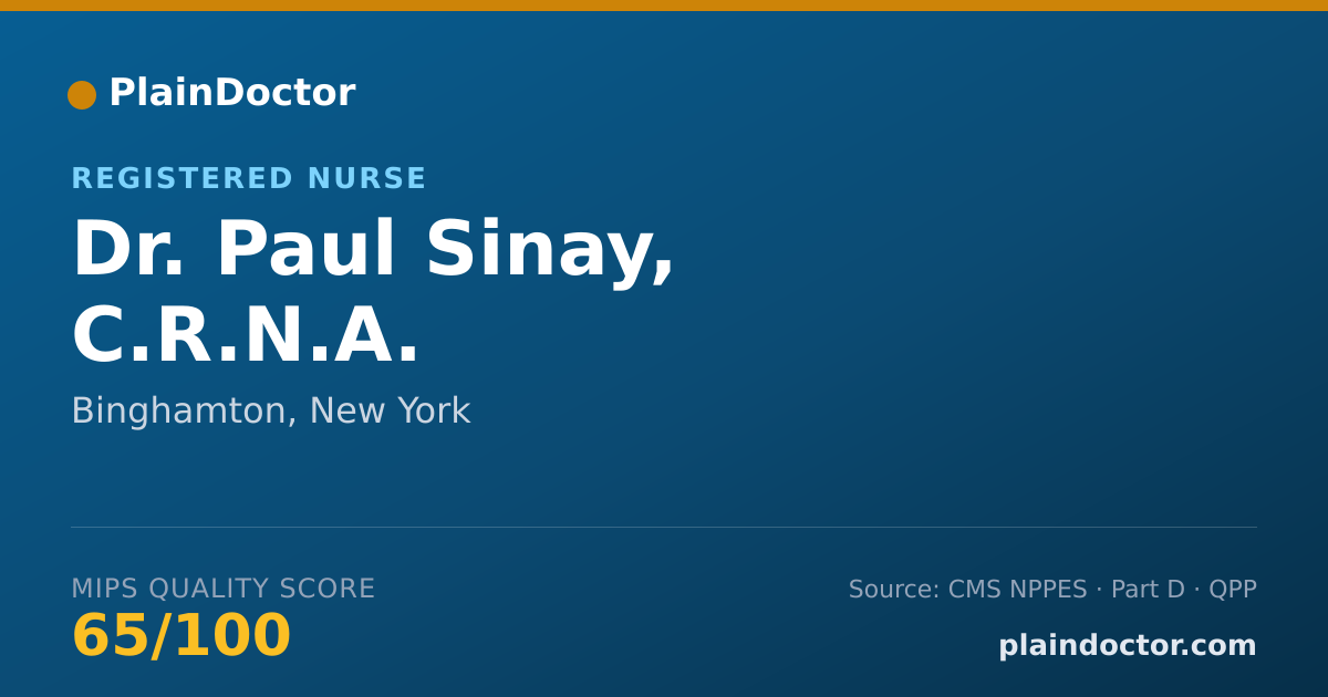 Shareable card for Paul Sinay, C.R.N.A. - Registered Nurse, Binghamton, NY