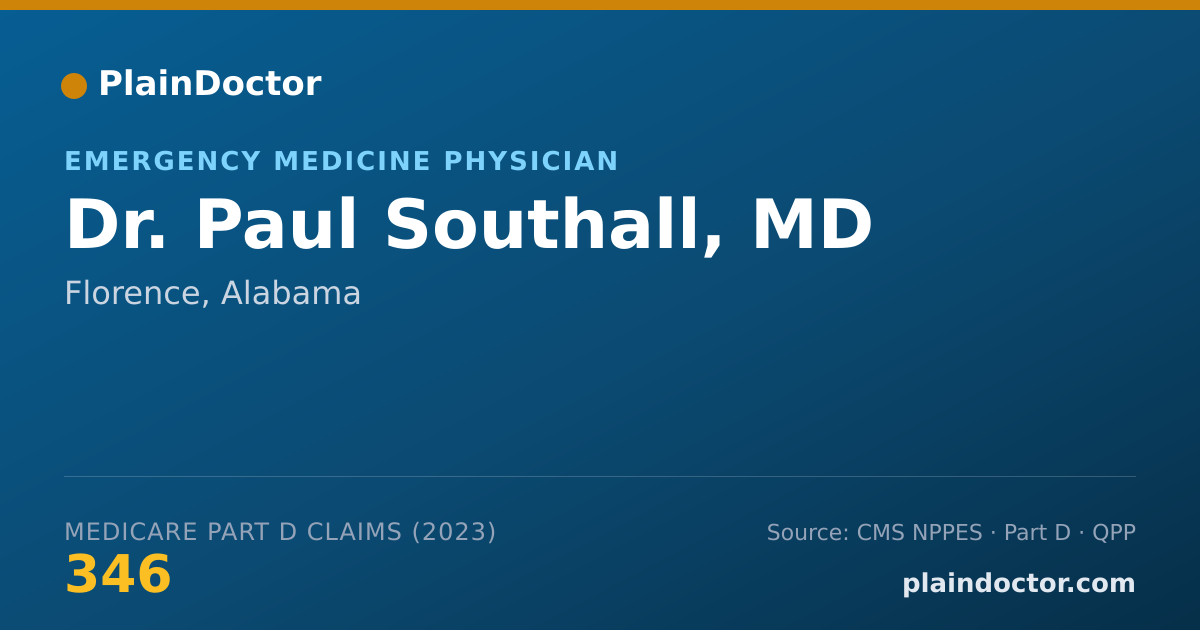 Shareable card for Paul Southall, MD - Emergency Medicine Physician, Florence, AL