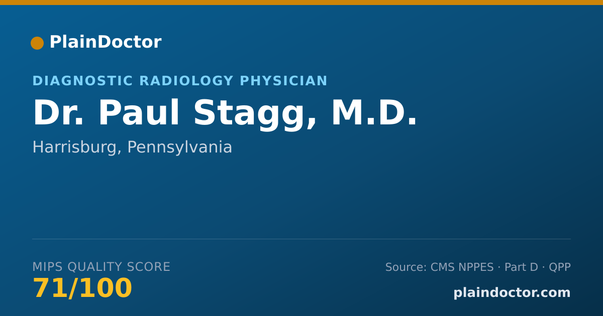 Shareable card for Paul Stagg, M.D. - Diagnostic Radiology Physician, Harrisburg, PA