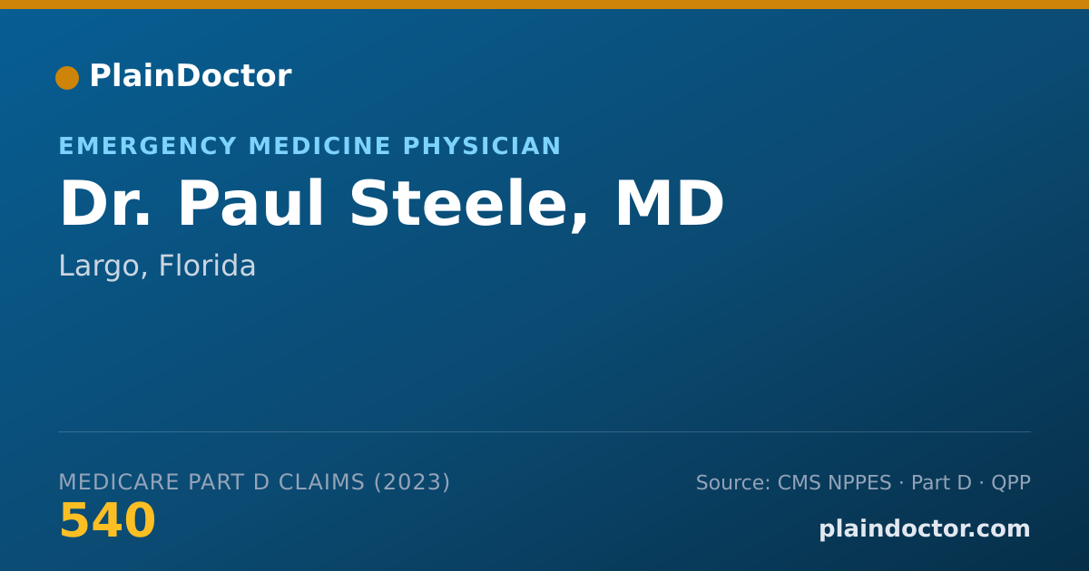Shareable card for Paul Steele, MD - Emergency Medicine Physician, Largo, FL