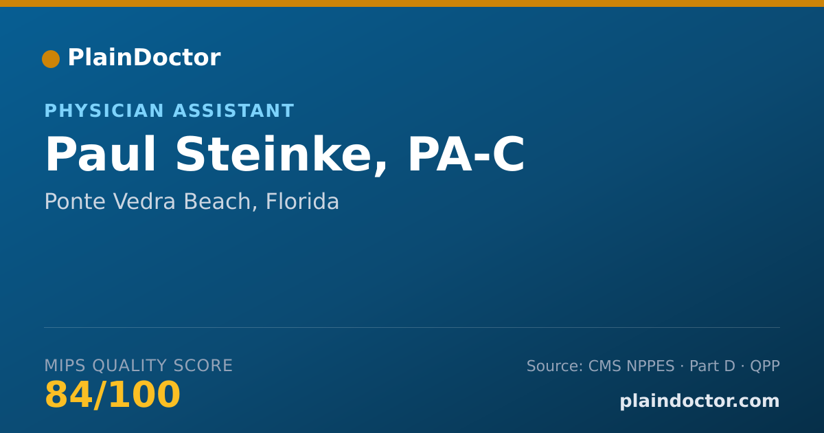 Shareable card for Paul Steinke, PA-C - Physician Assistant, Ponte Vedra Beach, FL