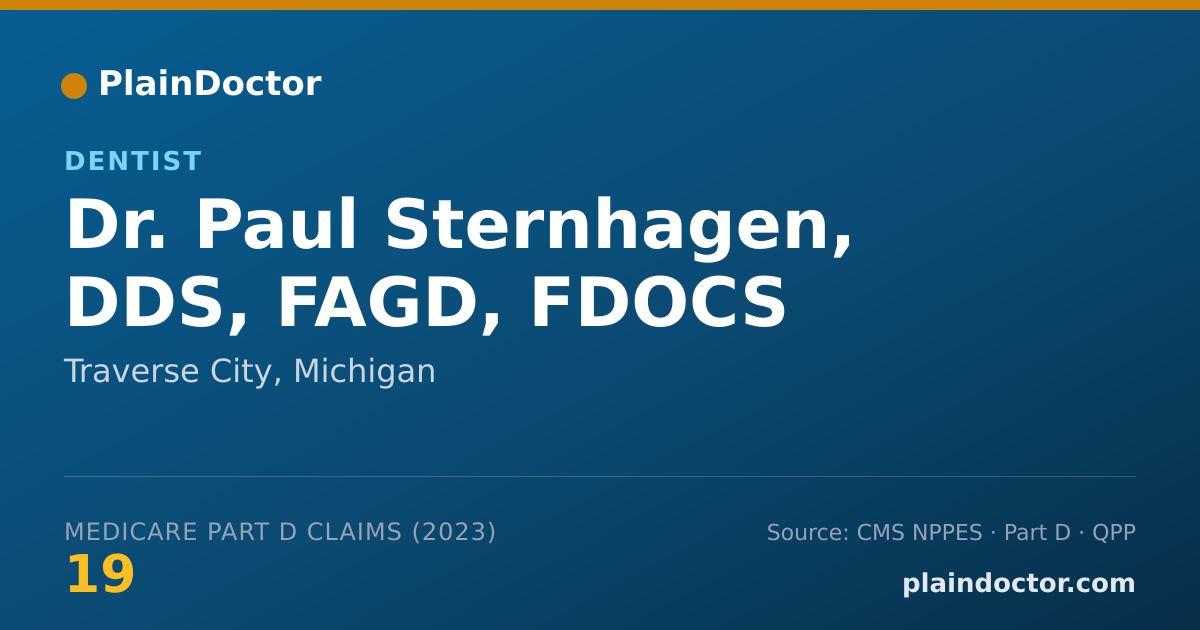 Shareable card for Paul Sternhagen, DDS, FAGD, FDOCS - Dentist, Traverse City, MI