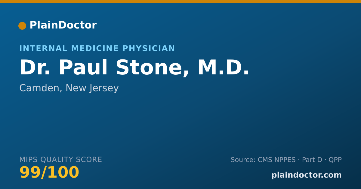 Shareable card for Paul Stone, M.D. - Internal Medicine Physician, Camden, NJ