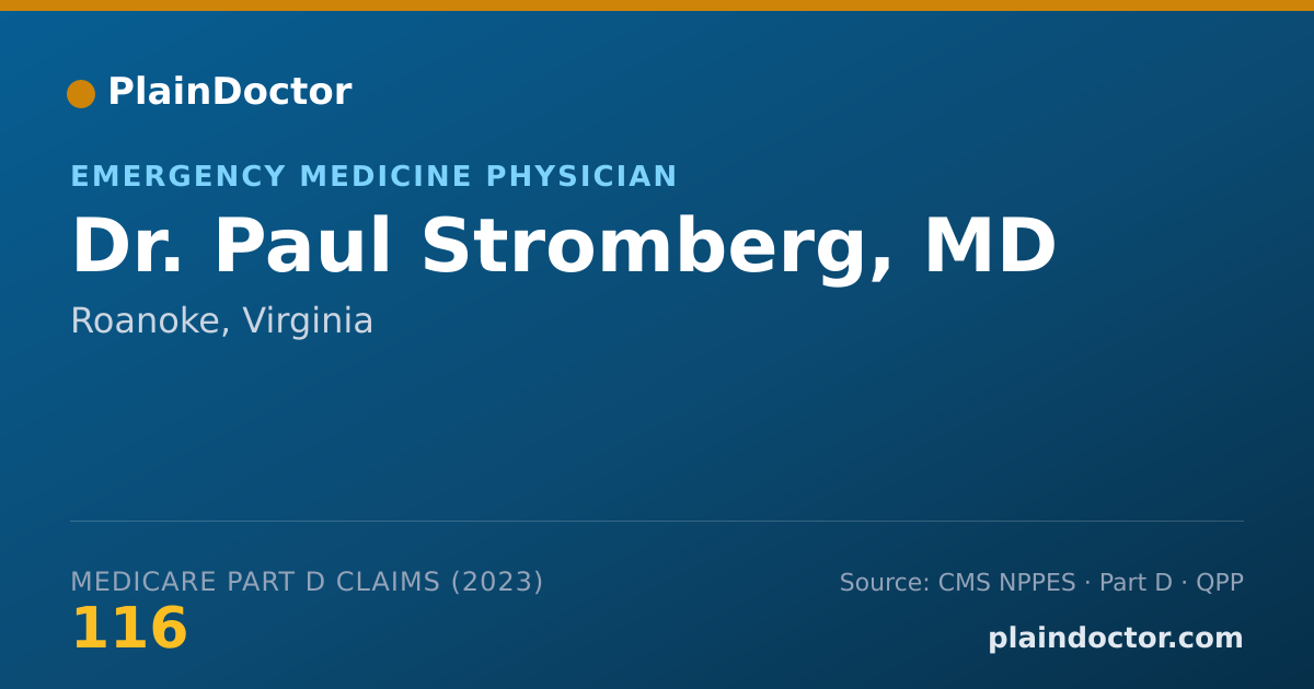 Shareable card for Paul Stromberg, MD - Emergency Medicine Physician, Roanoke, VA