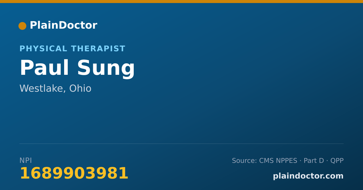 Shareable card for Paul Sung - Physical Therapist, Westlake, OH