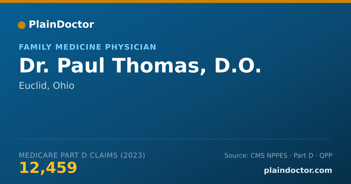 Shareable card for Paul Thomas, D.O. - Family Medicine Physician, Euclid, OH