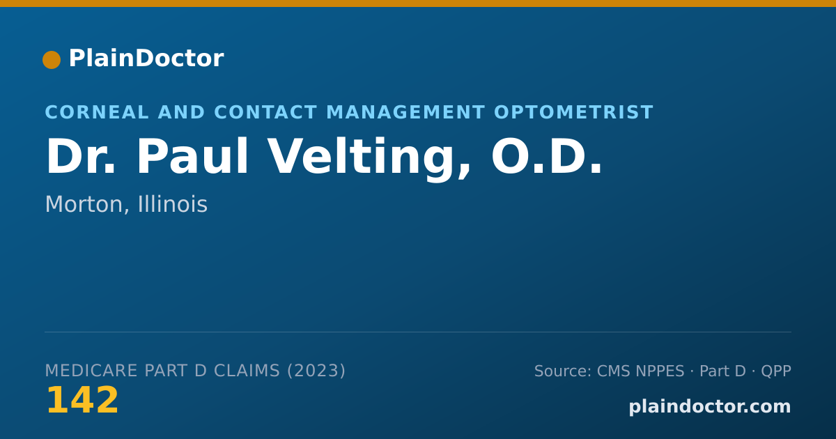 Shareable card for Paul Velting, O.D. - Corneal and Contact Management Optometrist, Morton, IL