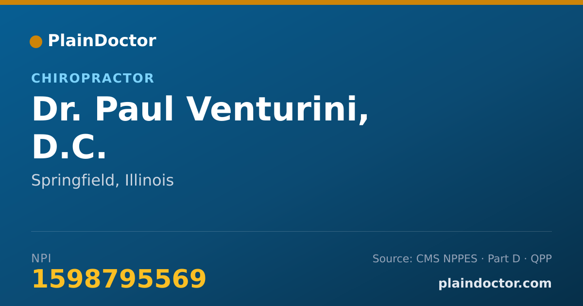 Shareable card for Paul Venturini, D.C. - Chiropractor, Springfield, IL
