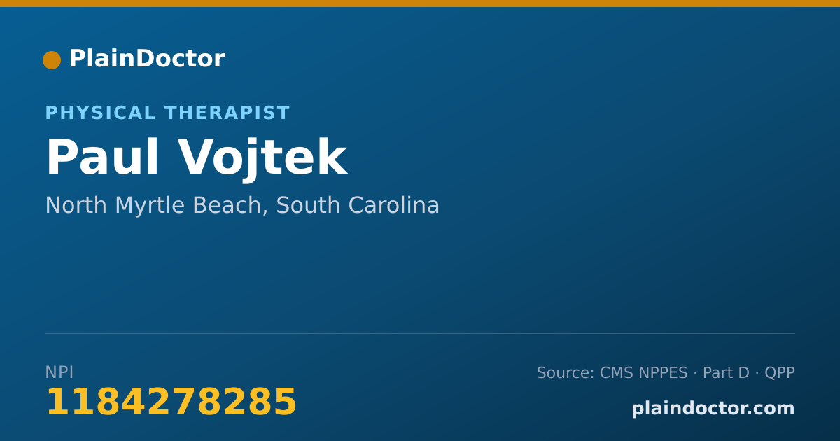 Shareable card for Paul Vojtek - Physical Therapist, North Myrtle Beach, SC
