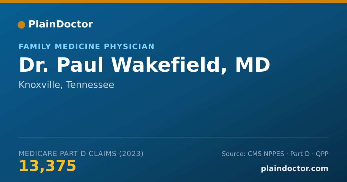 Shareable card for Paul Wakefield, MD - Family Medicine Physician, Knoxville, TN