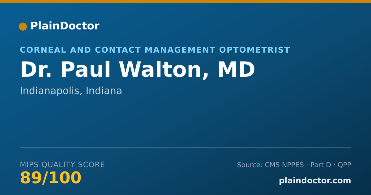 Shareable card for Paul Walton, MD - Corneal and Contact Management Optometrist, Indianapolis, IN
