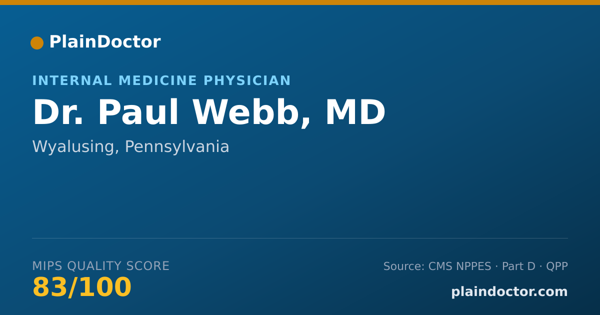 Shareable card for Paul Webb, MD - Internal Medicine Physician, Wyalusing, PA