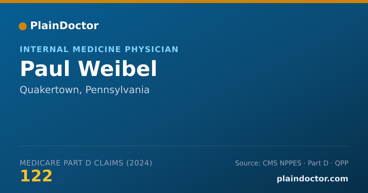 Shareable card for Paul Weibel - Internal Medicine Physician, Quakertown, PA