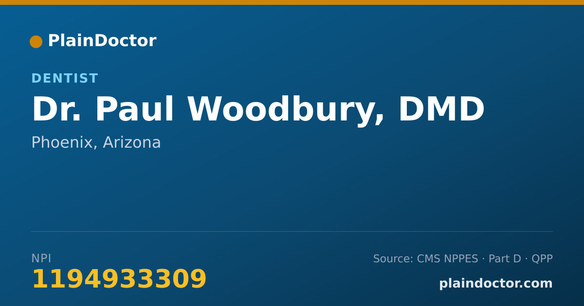 Shareable card for Paul Woodbury, DMD - Dentist, Phoenix, AZ