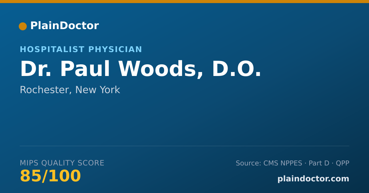 Shareable card for Paul Woods, D.O. - Hospitalist Physician, Rochester, NY