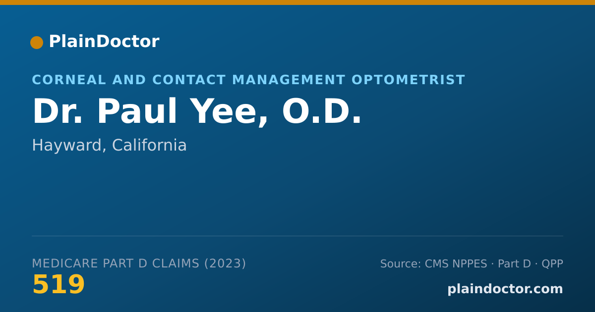 Shareable card for Paul Yee, O.D. - Corneal and Contact Management Optometrist, Hayward, CA