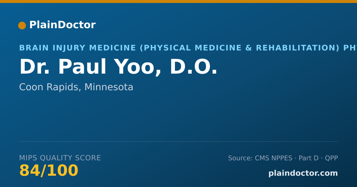 Shareable card for Paul Yoo, D.O. - Brain Injury Medicine (Physical Medicine & Rehabilitation) Physician, Coon Rapids, MN