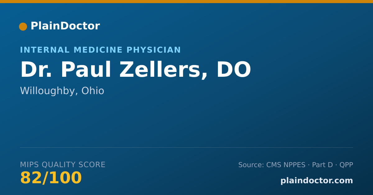 Shareable card for Paul Zellers, DO - Internal Medicine Physician, Willoughby, OH