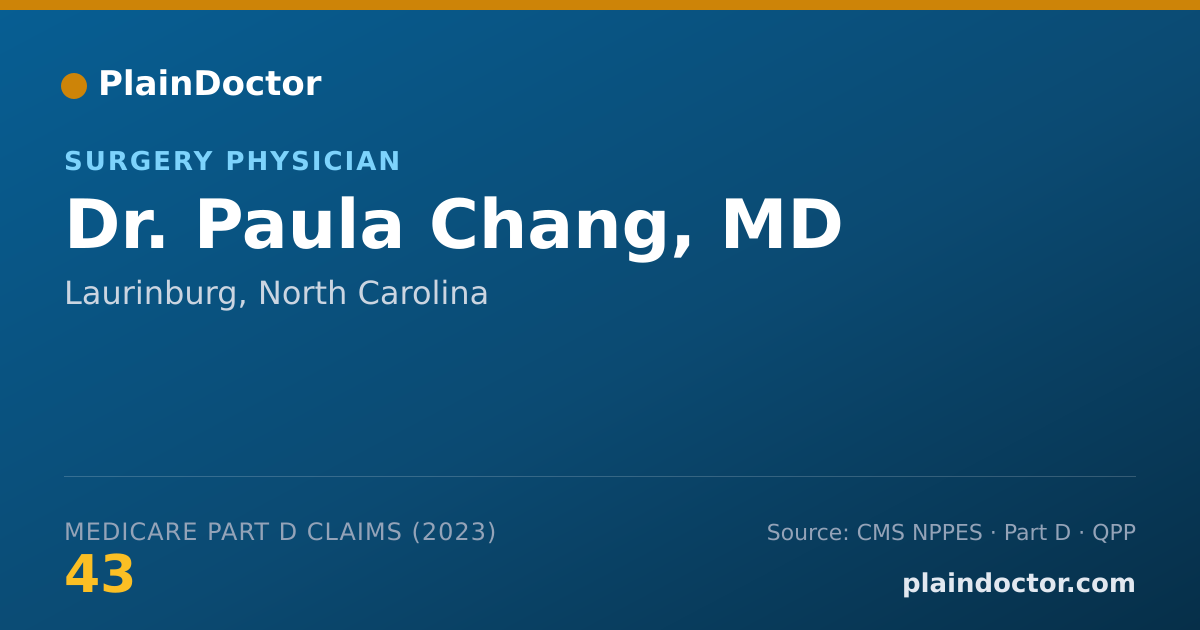 Shareable card for Paula Chang, MD - Surgery Physician, Laurinburg, NC